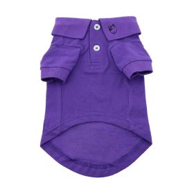 Solid Dog Polo (Color: Ultra Violet, size: large)