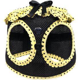 American River Choke Free Dog Harness Polka Dot Collection (Color: Yellow and Black Polka Dot, size: medium)